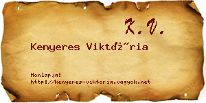 Kenyeres Viktória névjegykártya